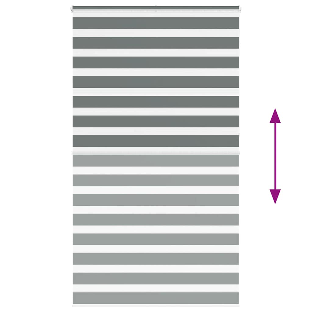 vidaXL Zebra Blind Dark Grey 120x230 cm Fabric Width 115.9 cm Polyester 5