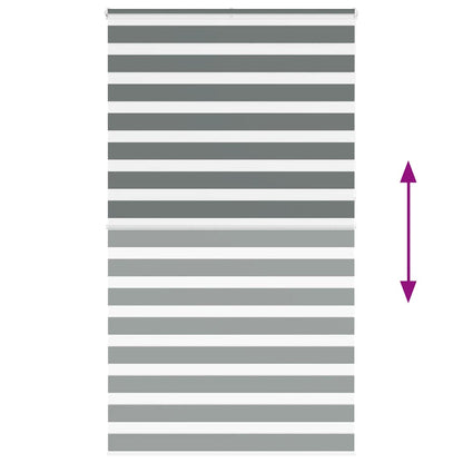 vidaXL Zebra Blind Dark Grey 120x230 cm Fabric Width 115.9 cm Polyester 5