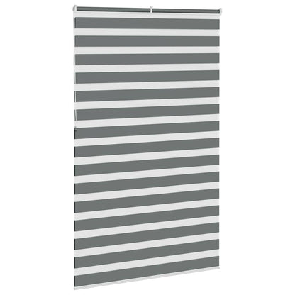 vidaXL Zebra Blind Dark Grey 145x230cm Fabric Width 140.9 cm Polyester 4