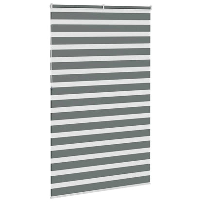 vidaXL Zebra Blind Dark Grey 150x230 cm Fabric Width 145.9 cm Polyester 4
