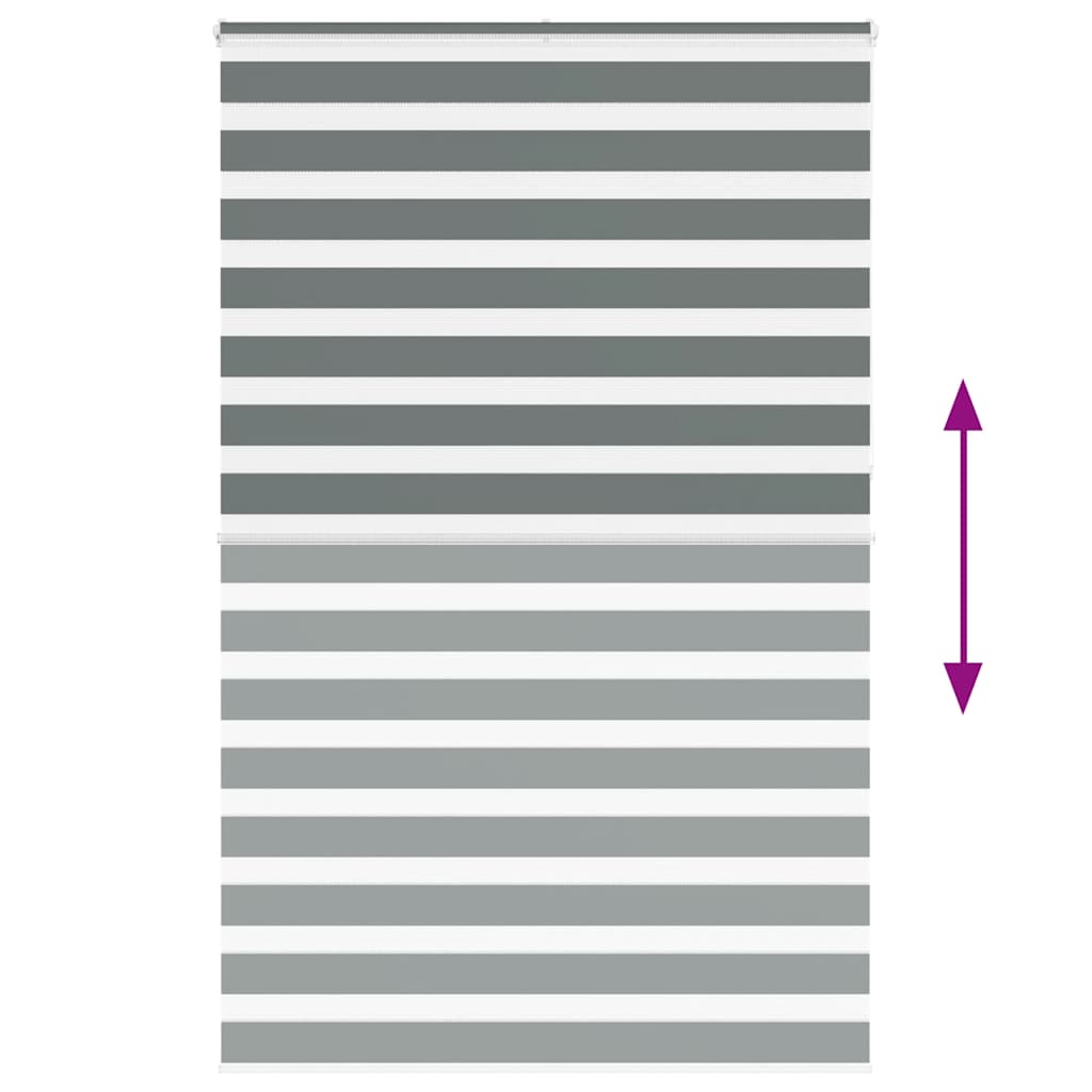 vidaXL Zebra Blind Dark Grey 150x230 cm Fabric Width 145.9 cm Polyester 5
