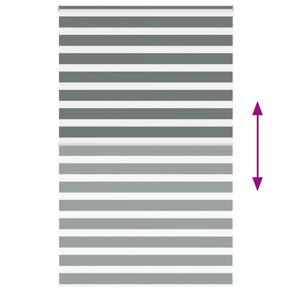 vidaXL Zebra Blind Dark Grey 150x230 cm Fabric Width 145.9 cm Polyester 5