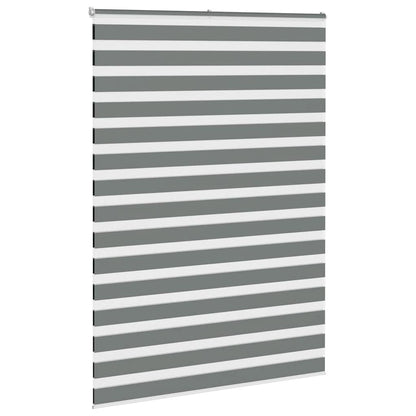 vidaXL Zebra Blind Dark Grey 160x230 cm Fabric Width 155.9 cm Polyester 3