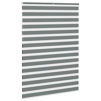vidaXL Zebra Blind Dark Grey 160x230 cm Fabric Width 155.9 cm Polyester 4