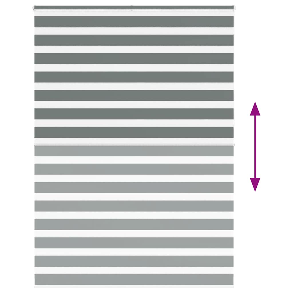 vidaXL Zebra Blind Dark Grey 160x230 cm Fabric Width 155.9 cm Polyester 5