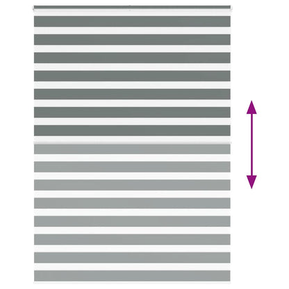 vidaXL Zebra Blind Dark Grey 160x230 cm Fabric Width 155.9 cm Polyester 5