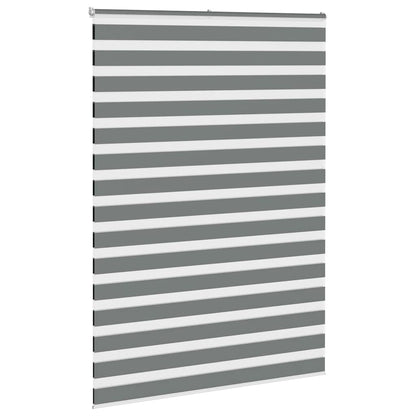 vidaXL Zebra Blind Dark Grey 165x230 cm Fabric Width 160.9 cm Polyester 3