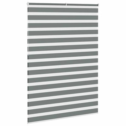 vidaXL Zebra Blind Dark Grey 165x230 cm Fabric Width 160.9 cm Polyester 4