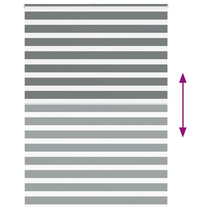 vidaXL Zebra Blind Dark Grey 165x230 cm Fabric Width 160.9 cm Polyester 5
