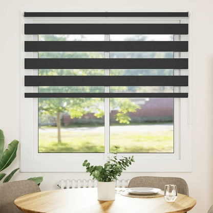 vidaXL Zebra Blind Black 150x150 cm Fabric Width 145.9 cm Polyester 2