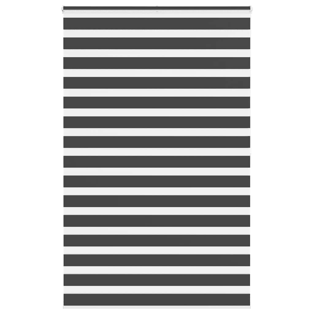 vidaXL Zebra Blind Black 150x200 cm Fabric Width 145.9 cm Polyester 1