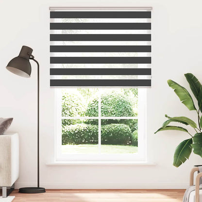 vidaXL Zebra Blind Black 150x200 cm Fabric Width 145.9 cm Polyester 2