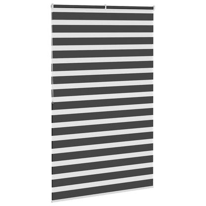 vidaXL Zebra Blind Black 150x200 cm Fabric Width 145.9 cm Polyester 4