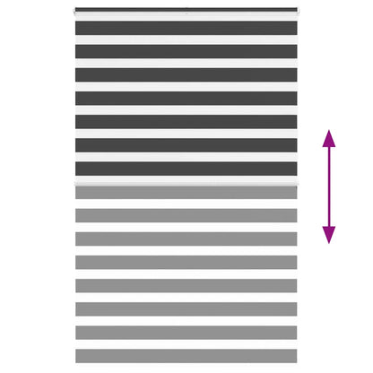 vidaXL Zebra Blind Black 150x200 cm Fabric Width 145.9 cm Polyester 5