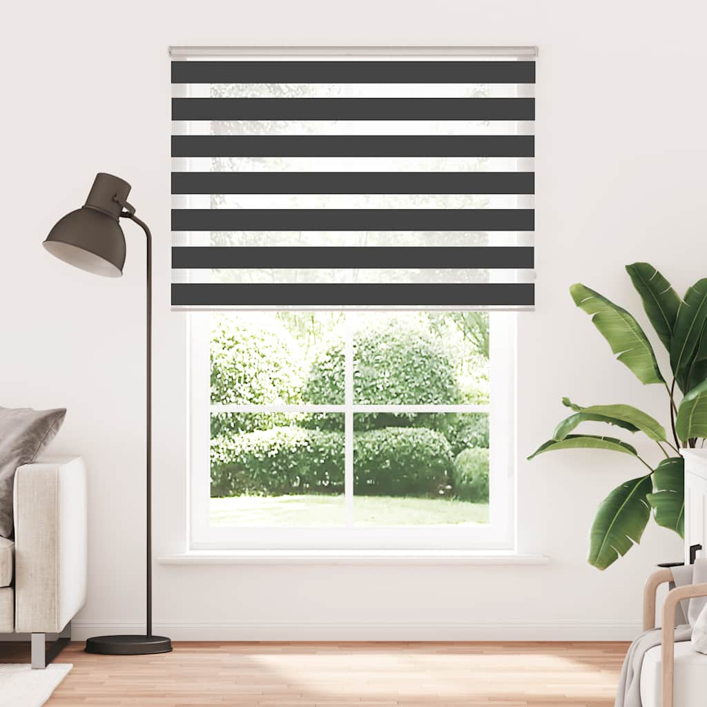 vidaXL Zebra Blind Black 160x200 cm Fabric Width 155.9 cm Polyester 2