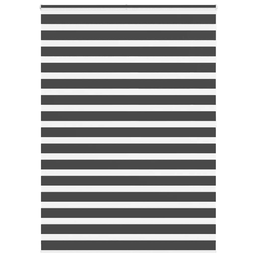 vidaXL Zebra Blind Black 165x200 cm Fabric Width 160.9 cm Polyester 1