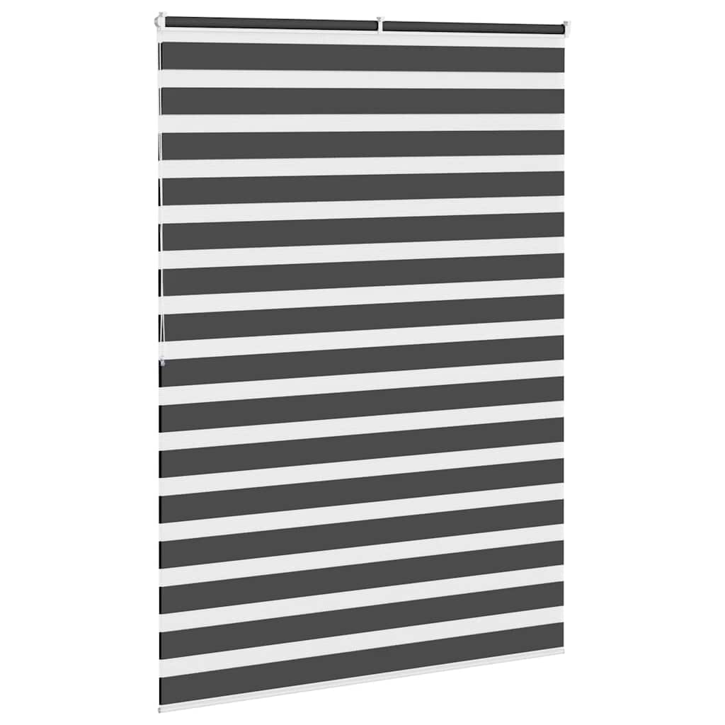 vidaXL Zebra Blind Black 165x200 cm Fabric Width 160.9 cm Polyester 4