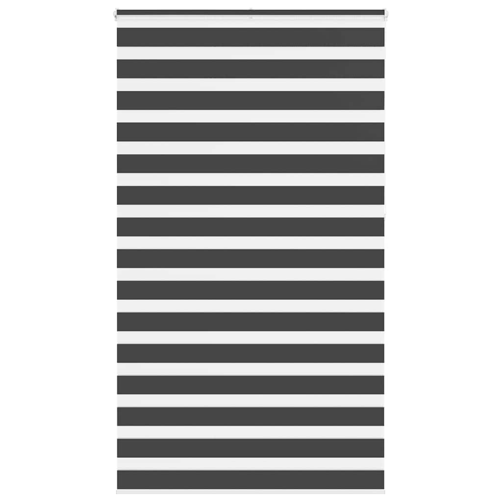 vidaXL Zebra Blind Black 130x230 cm Fabric Width 125.9 cm Polyester 1