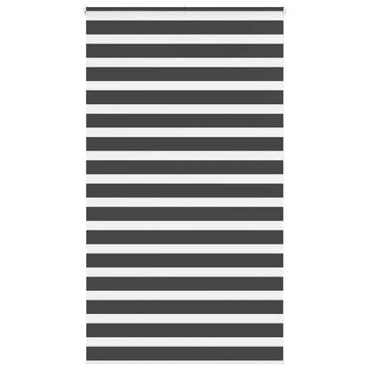 vidaXL Zebra Blind Black 130x230 cm Fabric Width 125.9 cm Polyester 1