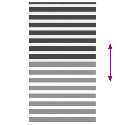 vidaXL Zebra Blind Black 130x230 cm Fabric Width 125.9 cm Polyester 5