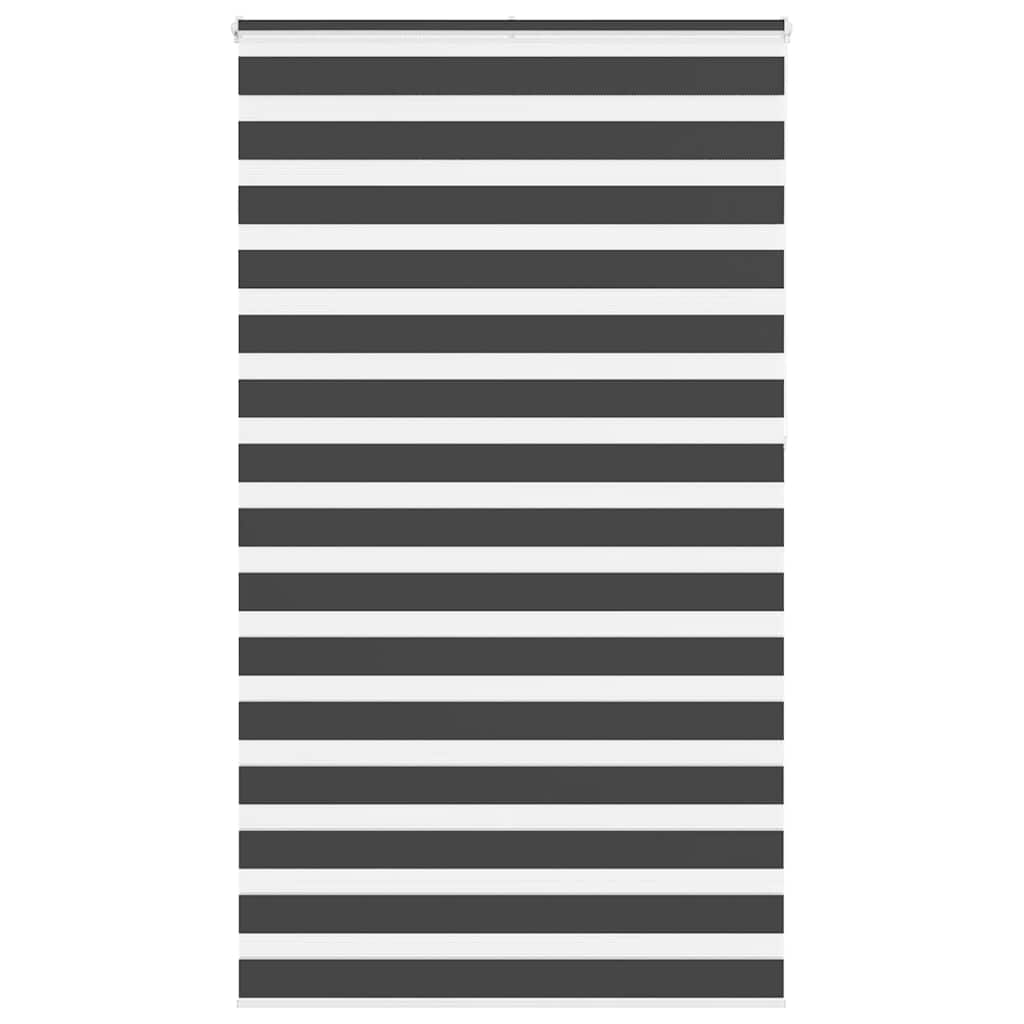 vidaXL Zebra Blind Black 135x230 cm Fabric Width 130.9 cm Polyester 1