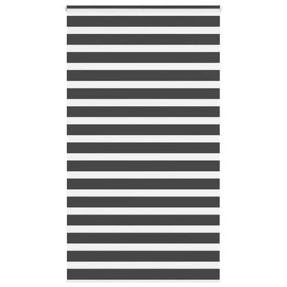 vidaXL Zebra Blind Black 135x230 cm Fabric Width 130.9 cm Polyester 1