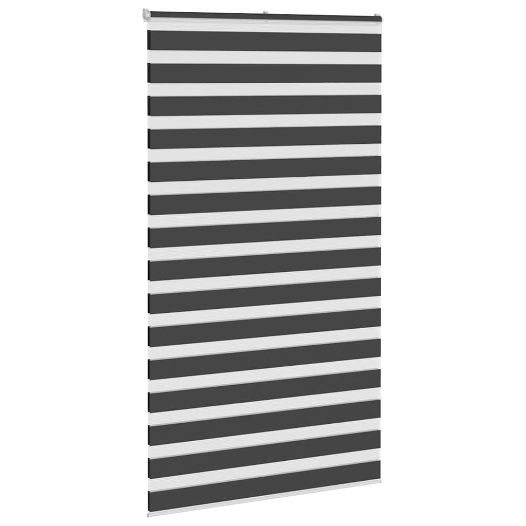 vidaXL Zebra Blind Black 135x230 cm Fabric Width 130.9 cm Polyester 3