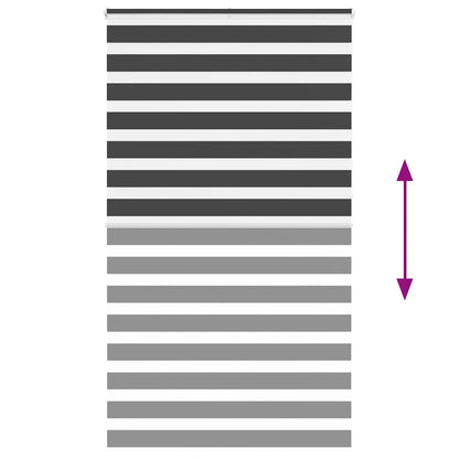 vidaXL Zebra Blind Black 135x230 cm Fabric Width 130.9 cm Polyester 5