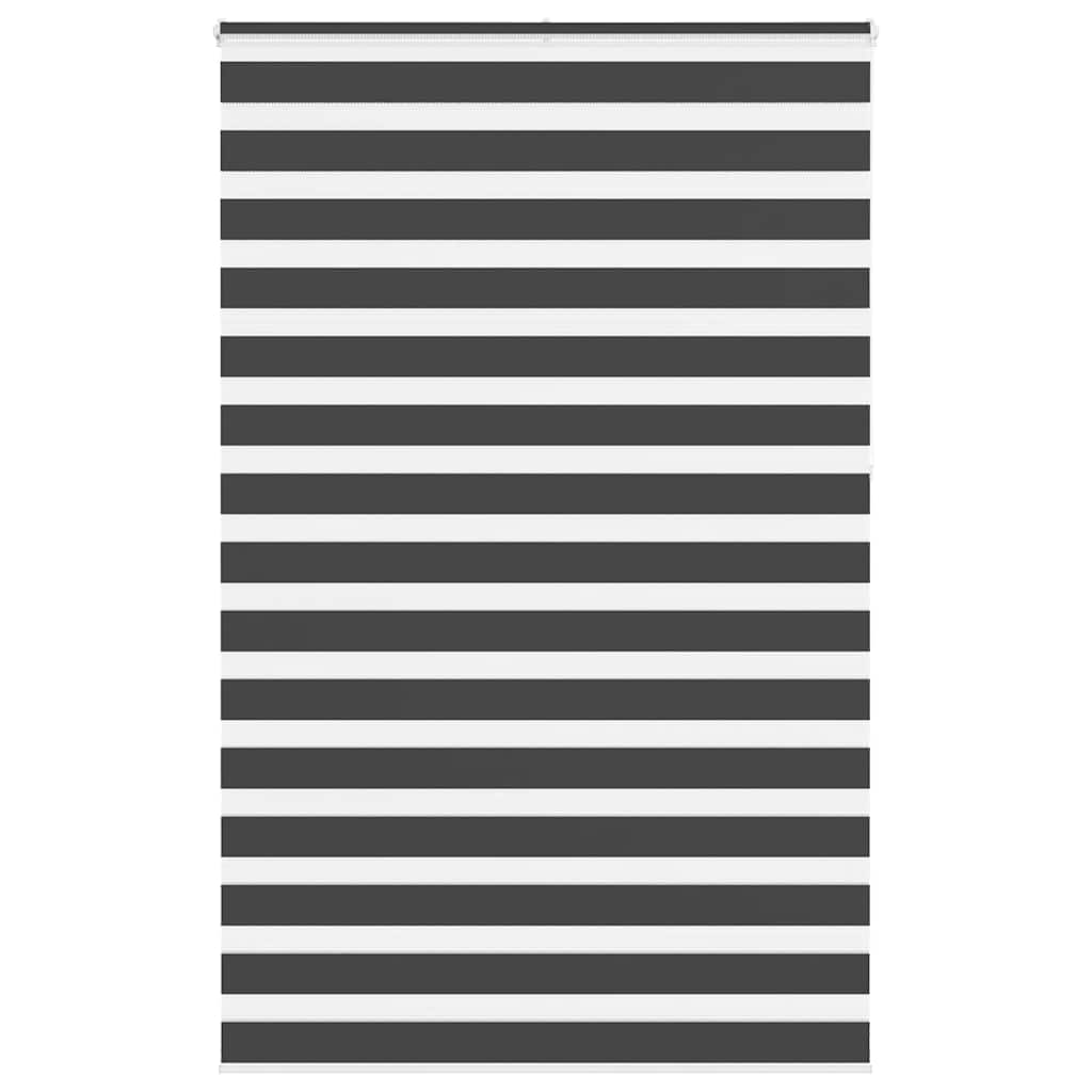 vidaXL Zebra Blind Black 145x230 cm Fabric Width 140.9 cm Polyester 1