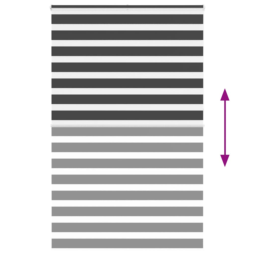 vidaXL Zebra Blind Black 145x230 cm Fabric Width 140.9 cm Polyester 5