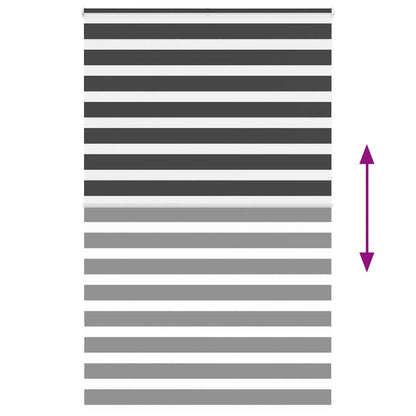 vidaXL Zebra Blind Black 145x230 cm Fabric Width 140.9 cm Polyester 5