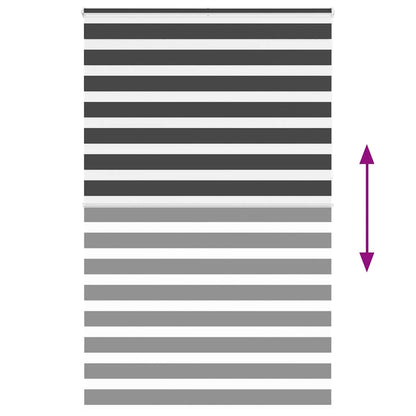 vidaXL Zebra Blind Black 150x230 cm Fabric Width 145.9 cm Polyester 5
