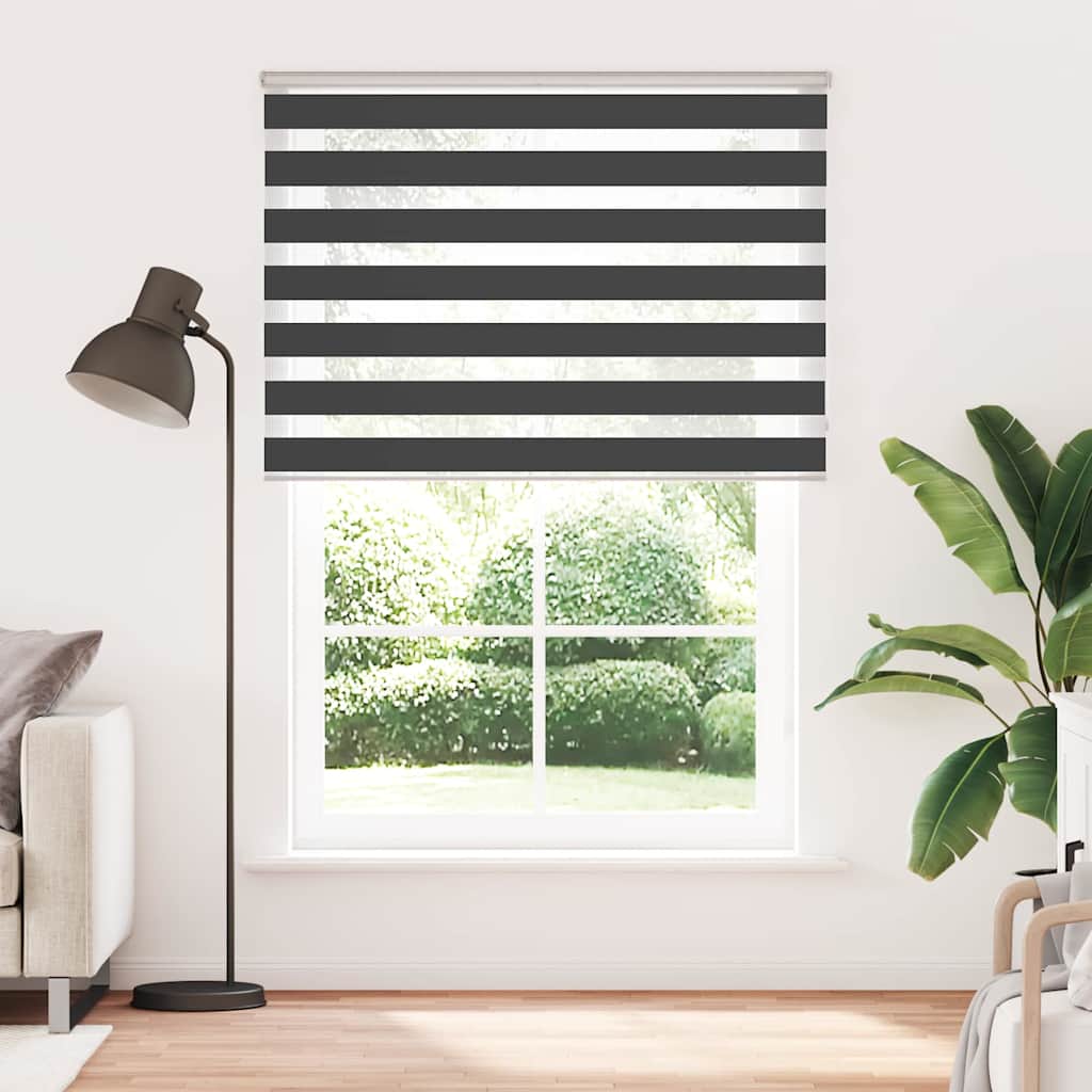 vidaXL Zebra Blind Black 160x230 cm Fabric Width 155.9 cm Polyester 2