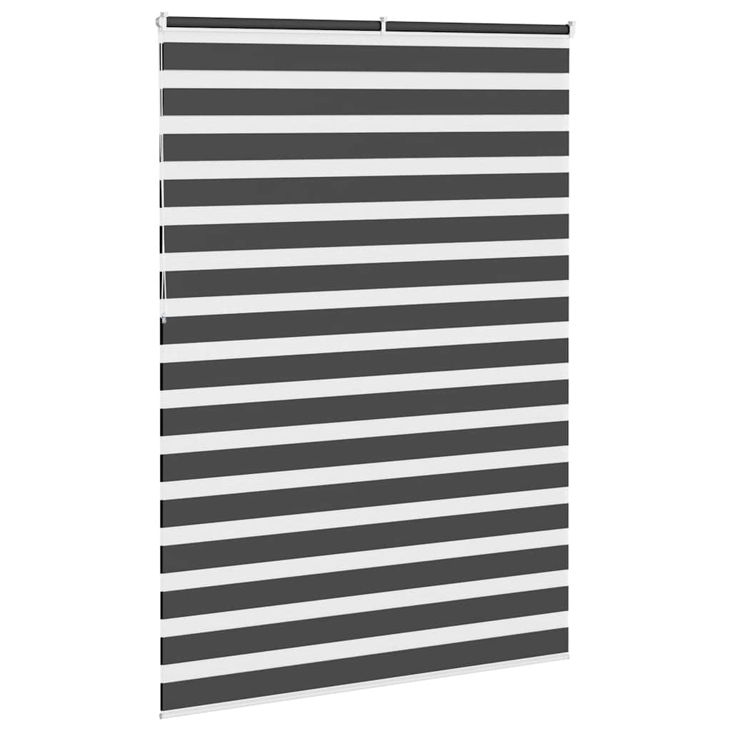vidaXL Zebra Blind Black 160x230 cm Fabric Width 155.9 cm Polyester 4