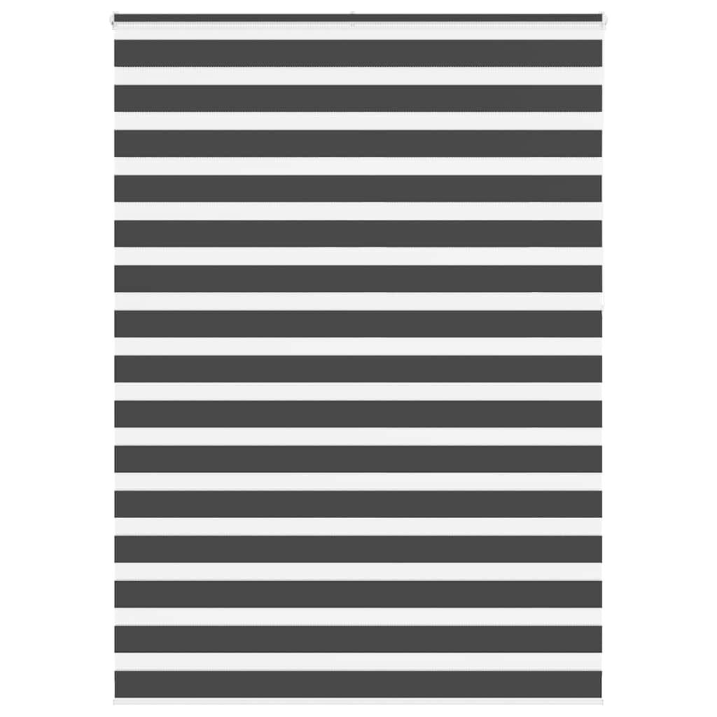 vidaXL Zebra Blind Black 165x230 cm Fabric Width 160.9 cm Polyester 1