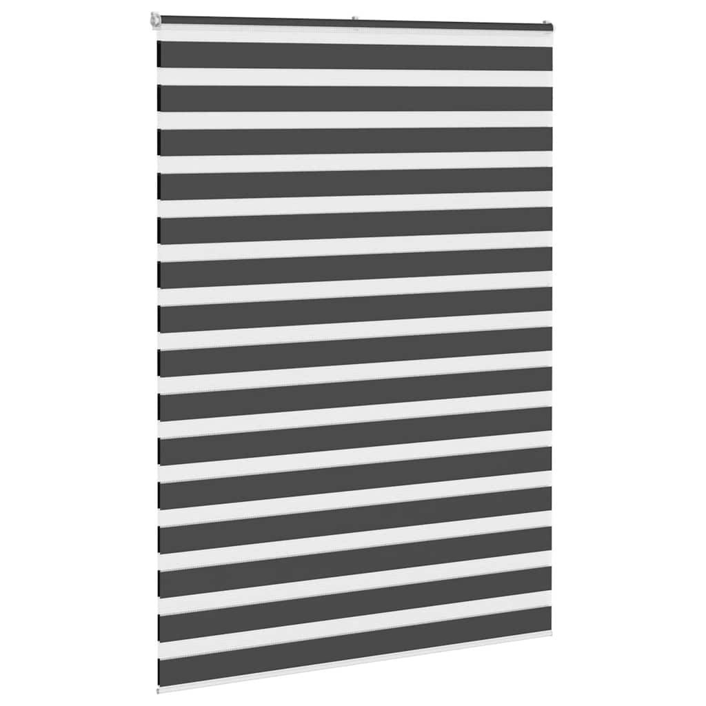 vidaXL Zebra Blind Black 165x230 cm Fabric Width 160.9 cm Polyester 3