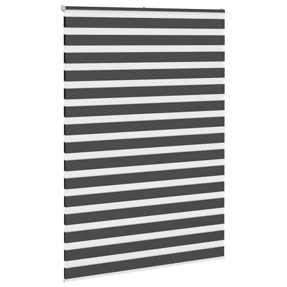 vidaXL Zebra Blind Black 165x230 cm Fabric Width 160.9 cm Polyester 3