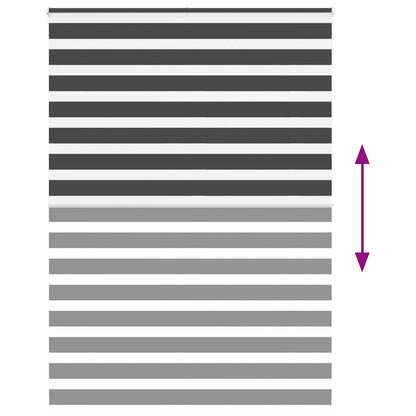 vidaXL Zebra Blind Black 165x230 cm Fabric Width 160.9 cm Polyester 5