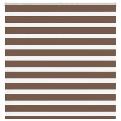 vidaXL Zebra Blind Brown 150x150 cm Fabric Width 145.9 cm Polyester 1