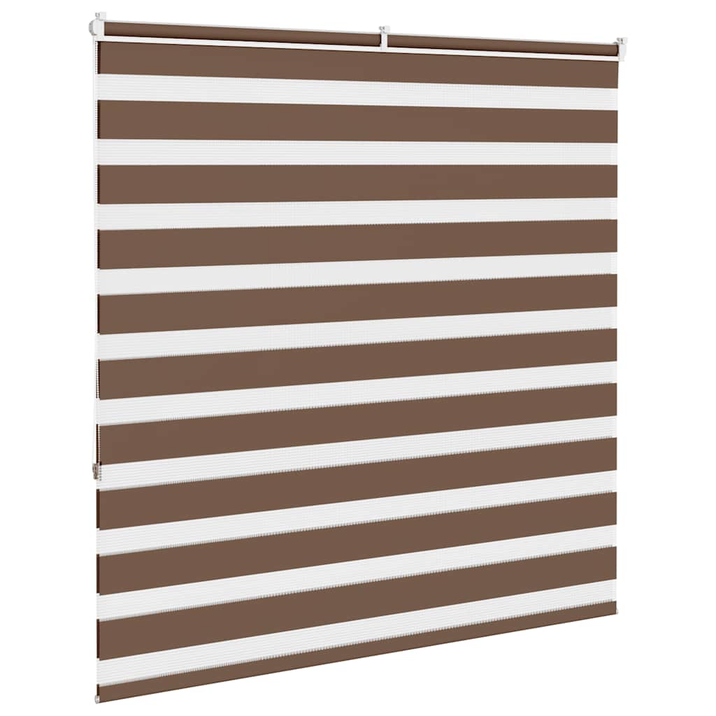 vidaXL Zebra Blind Brown 150x150 cm Fabric Width 145.9 cm Polyester 4