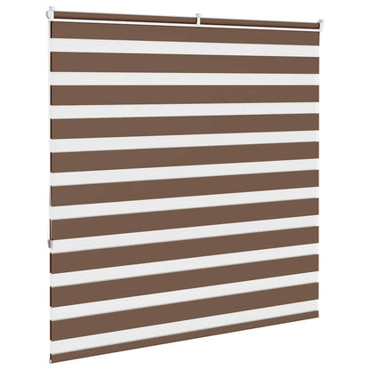 vidaXL Zebra Blind Brown 150x150 cm Fabric Width 145.9 cm Polyester 4