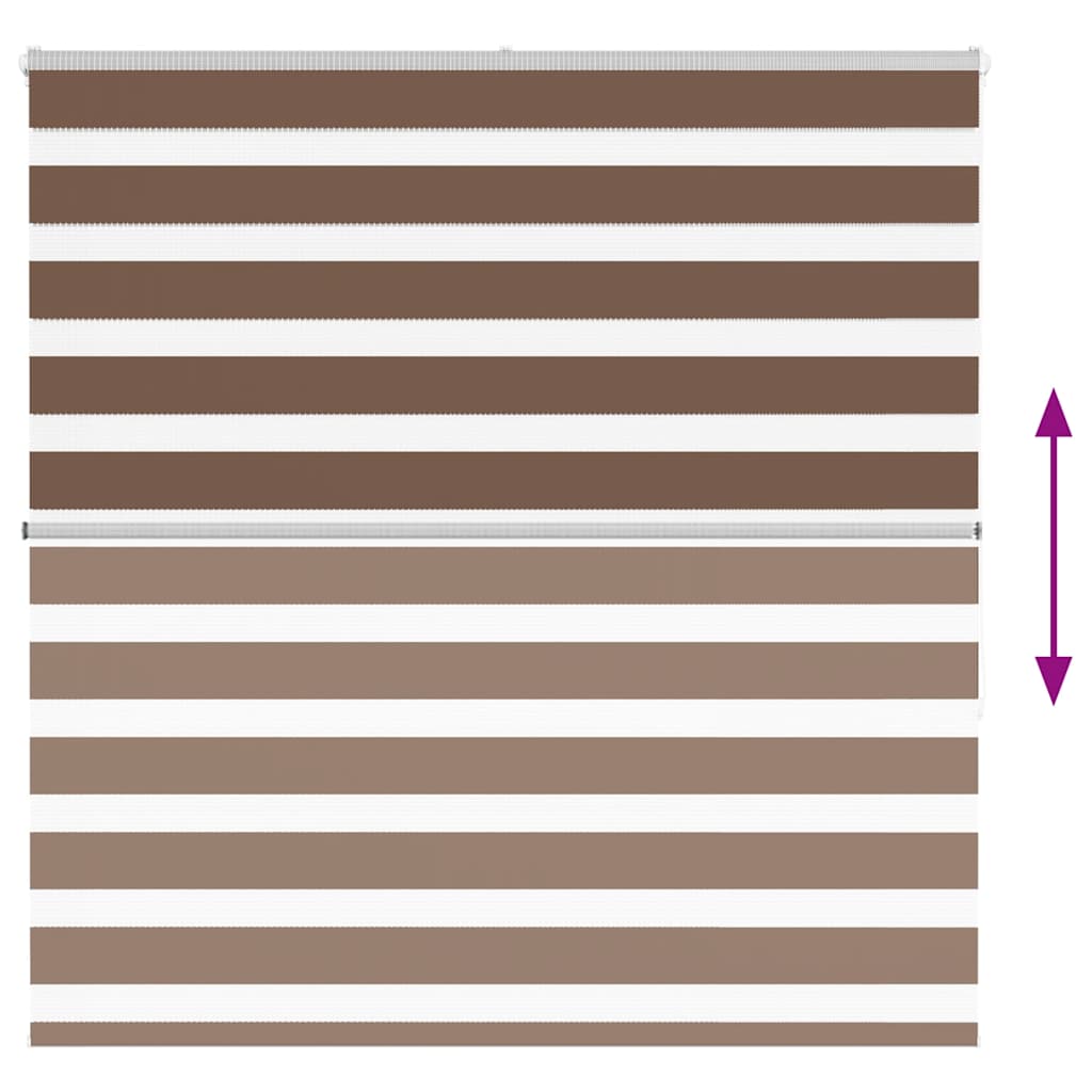 vidaXL Zebra Blind Brown 150x150 cm Fabric Width 145.9 cm Polyester 5