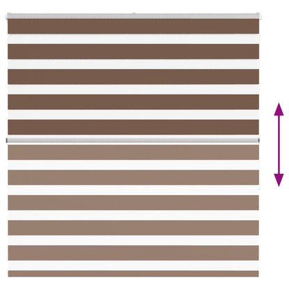 vidaXL Zebra Blind Brown 150x150 cm Fabric Width 145.9 cm Polyester 5