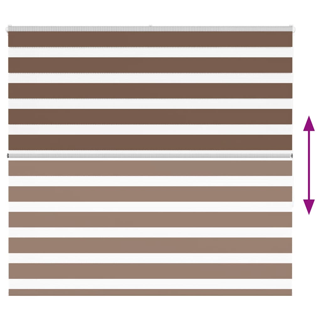 vidaXL Zebra Blind Brown 155x150 cm Fabric Width 150.9 cm Polyester 5