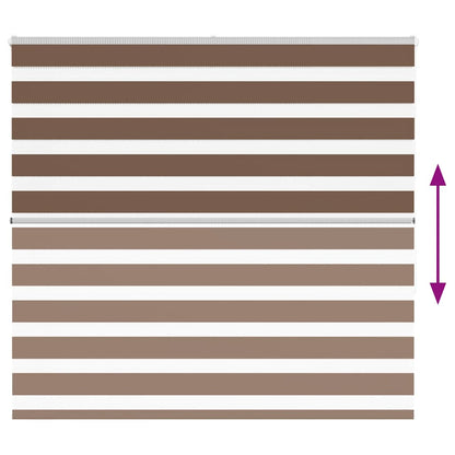 vidaXL Zebra Blind Brown 155x150 cm Fabric Width 150.9 cm Polyester 5