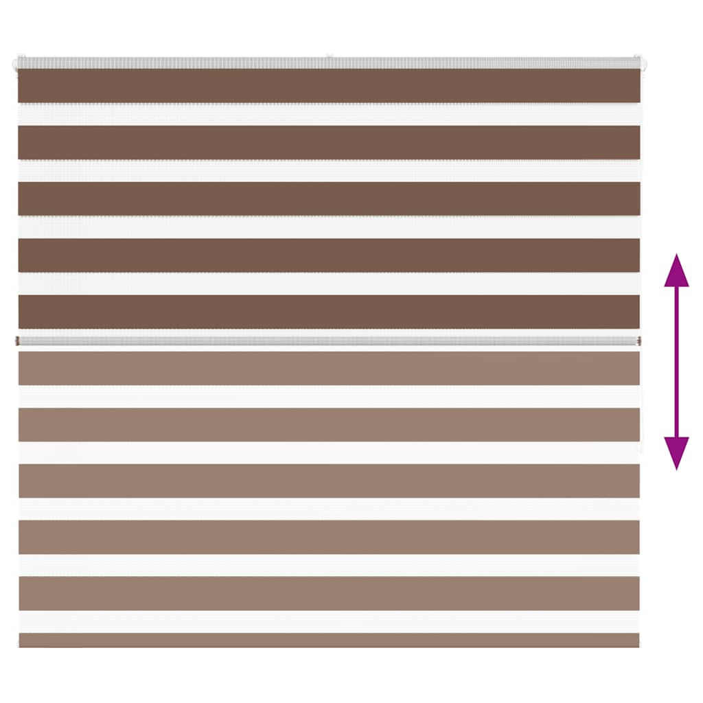 vidaXL Zebra Blind Brown 160x150 cm Fabric Width 155.9 cm Polyester 5