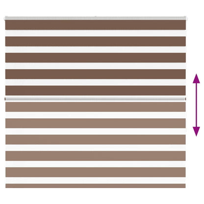 vidaXL Zebra Blind Brown 160x150 cm Fabric Width 155.9 cm Polyester 5