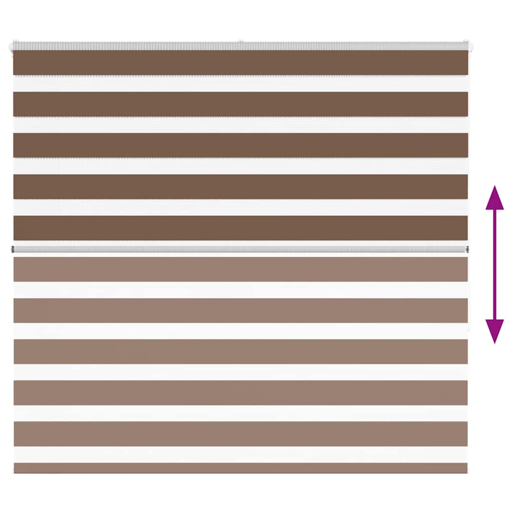 vidaXL Zebra Blind Brown 165x150 cm Fabric Width 160.9 cm Polyester 5