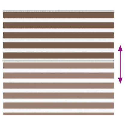 vidaXL Zebra Blind Brown 165x150 cm Fabric Width 160.9 cm Polyester 5