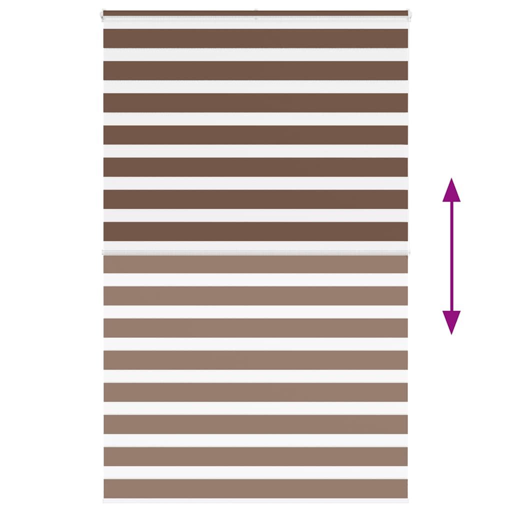vidaXL Zebra Blind Brown 150x200 cm Fabric Width 145.9 cm Polyester 5